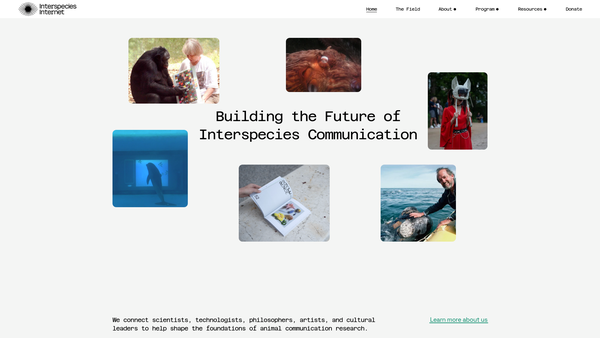 Screenshot of the Interspecies I/o website