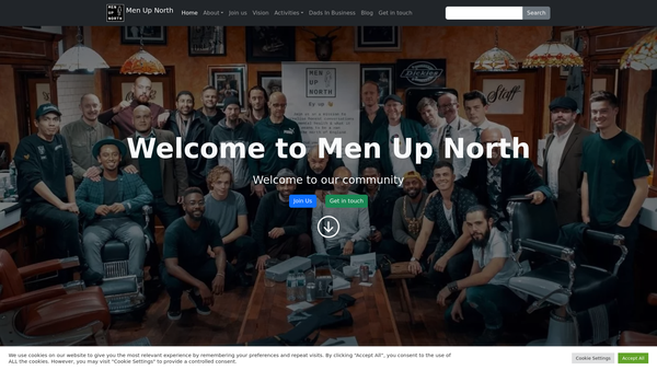 Screenshot of the Men Up North website