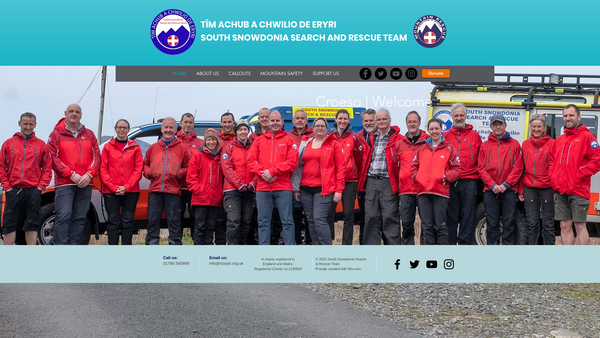 Screenshot of the South Snowdonia Search And Rescue Team website