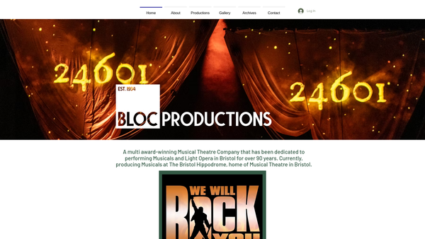 Screenshot of the Bloc Productions website