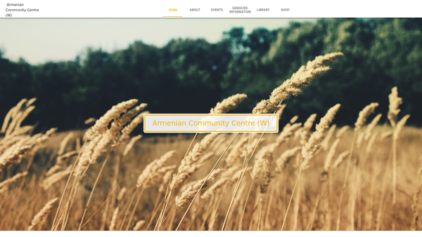 Screenshot of the Armenian Community Centre (W) website