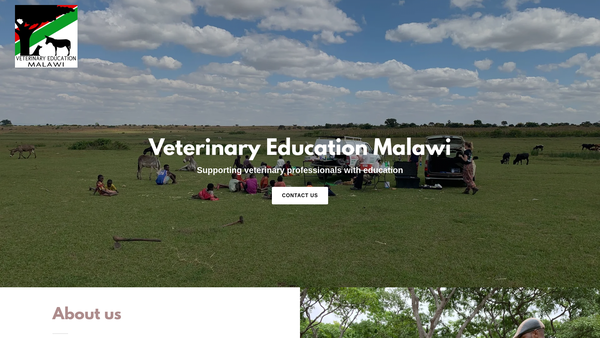 Screenshot of the Veterinary Education Malawi website