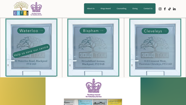 Screenshot of the Counselling In The Community website