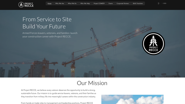 Screenshot of the Project Recce CIO website