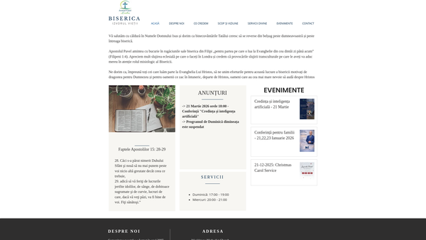 Screenshot of the Life Spring Romanian Fellowship website