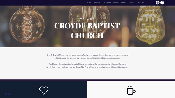 Screenshot of the Croyde Baptist Church website