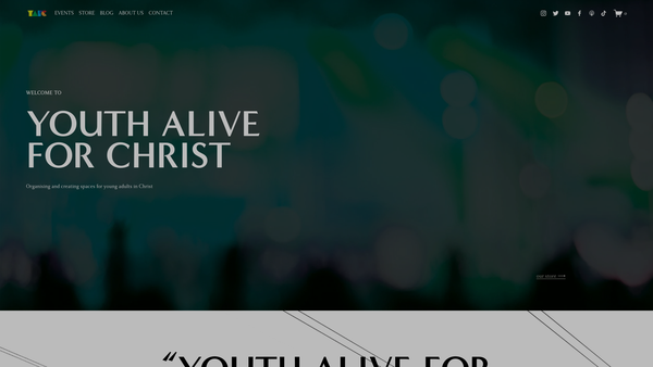 Screenshot of the Youth Alive For Christ website