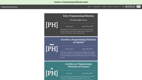 Screenshot of the Proghist Ltd website