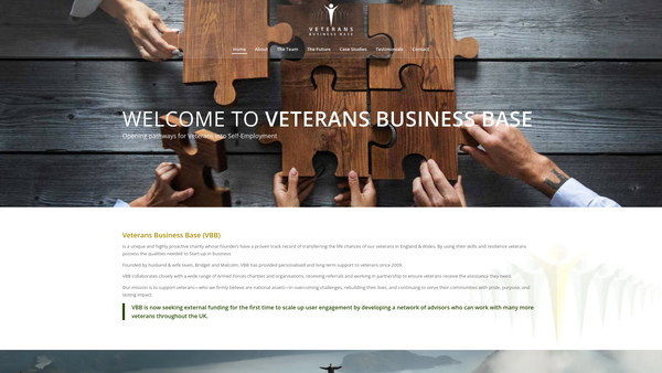 Screenshot of the Veterans Business Base website