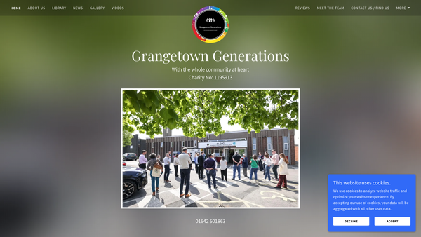 Screenshot of the Grangetown Generations website