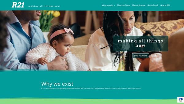 Screenshot of the R21 website
