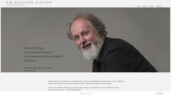 Screenshot of the The Richard Alston Foundation website
