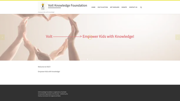 Screenshot of the Volt Knowledge Foundation website