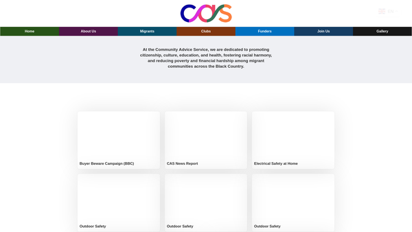 Screenshot of the Community Advice Service website