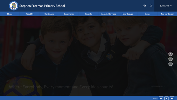 Screenshot of the Stephen Freeman School PTA website