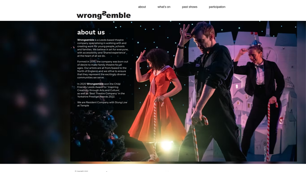 Screenshot of the Wrongsemble website