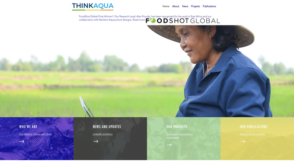 Screenshot of the Thinkaqua website