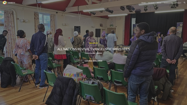 Screenshot of the All Nations Revival Evangelistic Ministries website