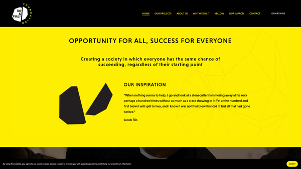 Screenshot of the 100 & First Foundation website