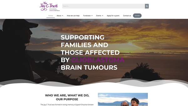 Screenshot of the The Jay C Trust website