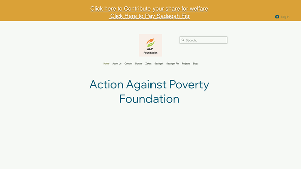 Screenshot of the Action Against Poverty Foundation website