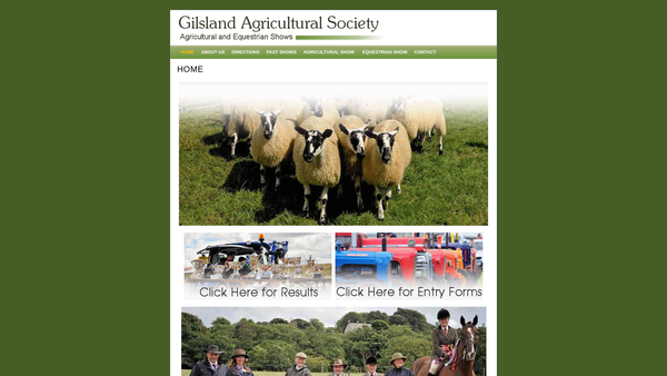 Screenshot of the Gilsland Agricultural Society website