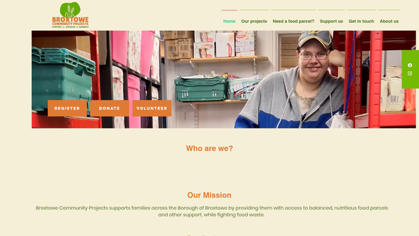 Screenshot of the Broxtowe Community Projects website