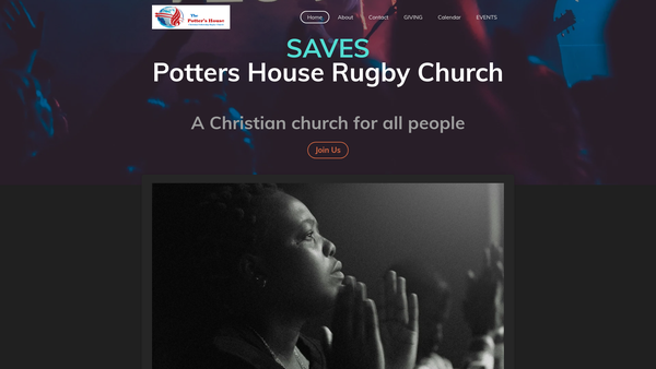 Screenshot of the Potters House Christian Fellowship UK Rugby Church website