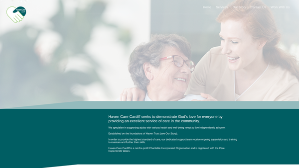 Screenshot of the Haven Care Cardiff website