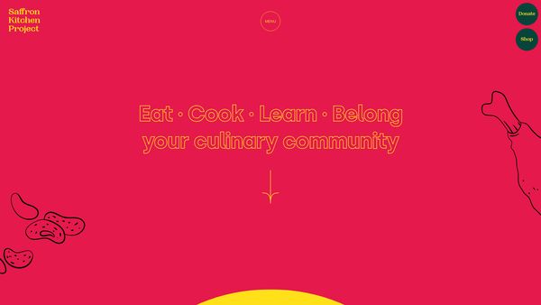 Screenshot of the Saffron Kitchen Project website