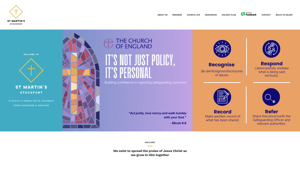 Screenshot of the The Parochial Church Council Of The Ecclesiastical Parish Of St Martin, Norris Bank website
