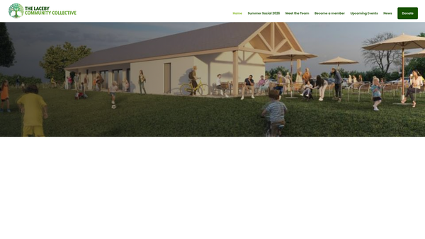 Screenshot of the The Laceby Community Collective website
