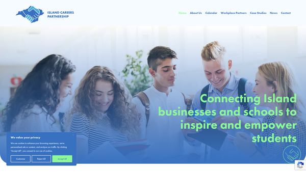 Screenshot of the Island Careers Partnership website