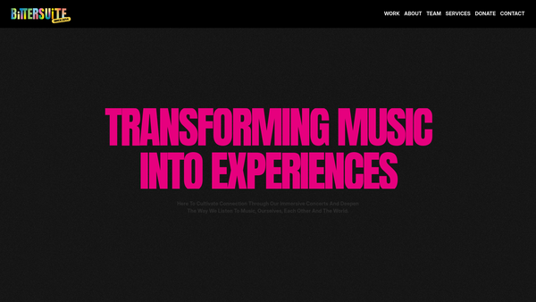 Screenshot of the Bittersuite Experiences CIO website