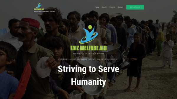 Screenshot of the Faiz Welfare Aid website