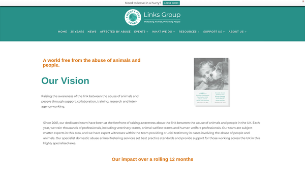 Screenshot of the The Links Group website