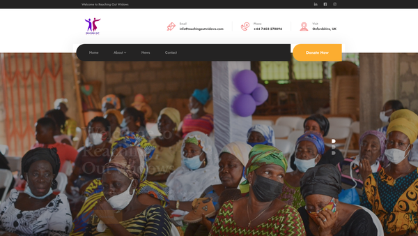 Screenshot of the Reaching Out Foundation website