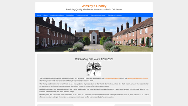 Screenshot of the Almshouse Charity Of Arthur Winsley And Others website