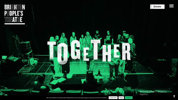 Screenshot of the Brighton People's Theatre CIO website