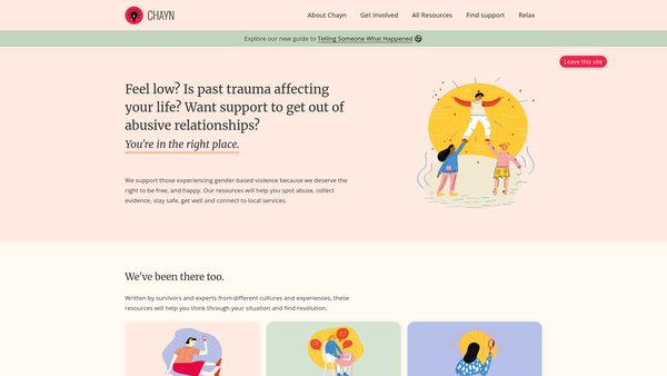 Screenshot of the Chayn website