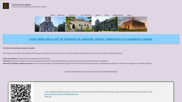 Screenshot of the The Parochial Church Council Of The Ecclesiastical Parish Of St Aldhelm, Purbeck website