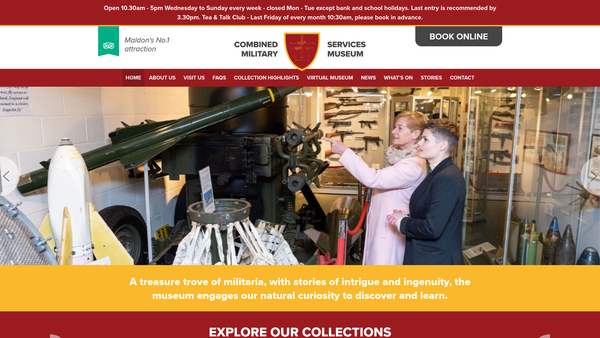 Screenshot of the The Combined Military Services Collection website