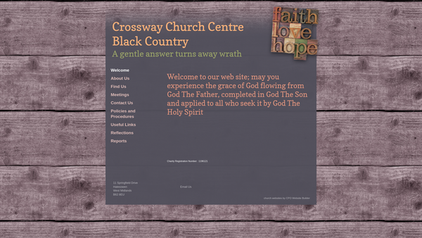 Screenshot of the Crossway Church Centre Black Country website