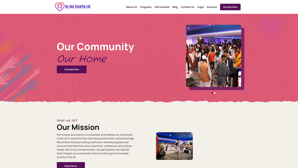 Screenshot of the Blina Shama UK website