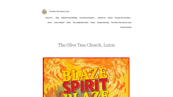 Screenshot of the The Olive Tree Church website