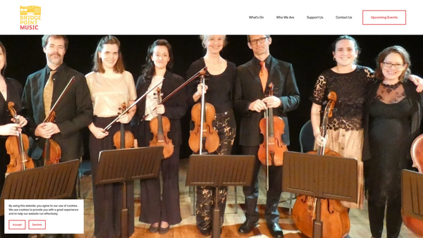Screenshot of the Bridgepoint Music website