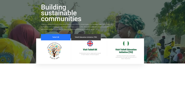 Screenshot of the Tallafi UK website