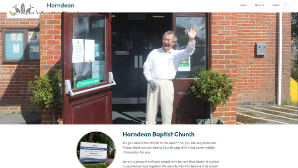 Screenshot of the Horndean Baptist Church website