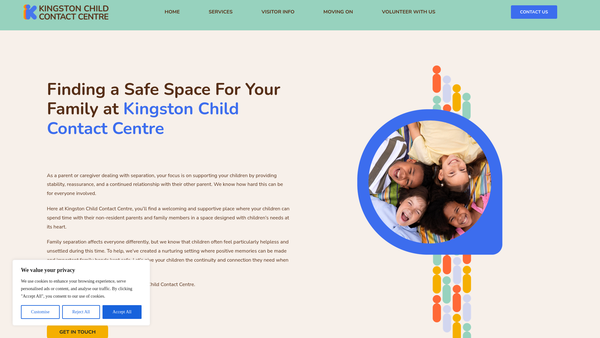 Screenshot of the Kingston Child Contact Centre website