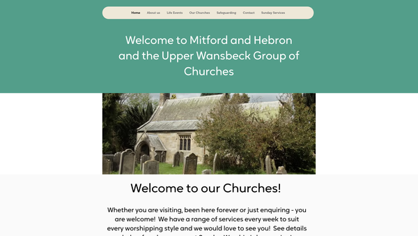 Screenshot of the The Joint Parochial Church Council Of The Ecclesiastical Parishes Of St Mary Magdalene, Mitford And St Cuthbert, Hebron website